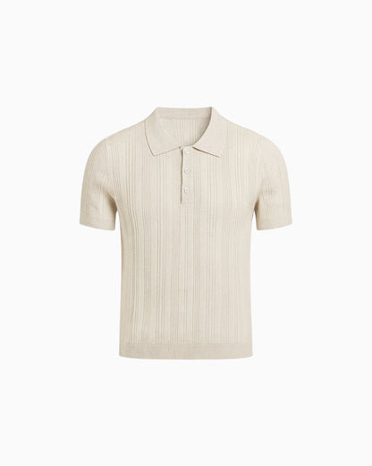 Ribbed Cotton Polo Shirt