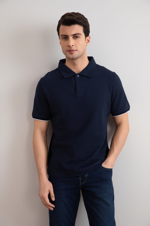 Navy Cruise Open Polo Shirt