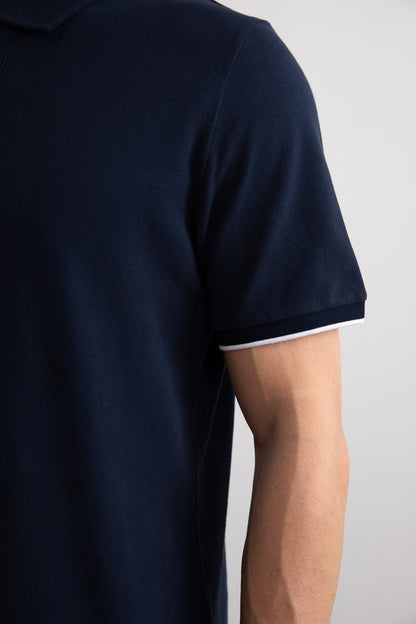 Navy Cruise Open Polo Shirt
