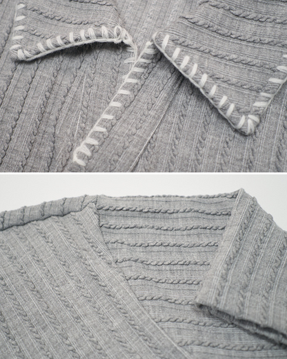 Ribbed Knit Polo Shirt