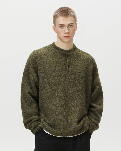 Heritage Wool Blend Oversized Polo Sweater