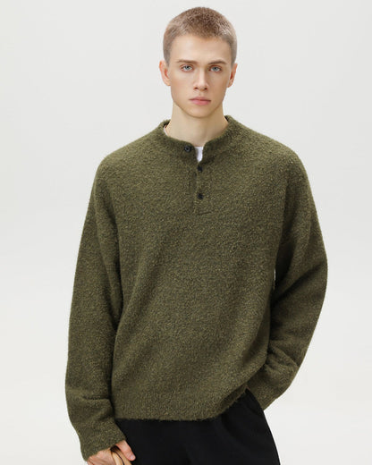 Heritage Wool Blend Oversized Polo Sweater