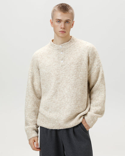Heritage Wool Blend Oversized Polo Sweater