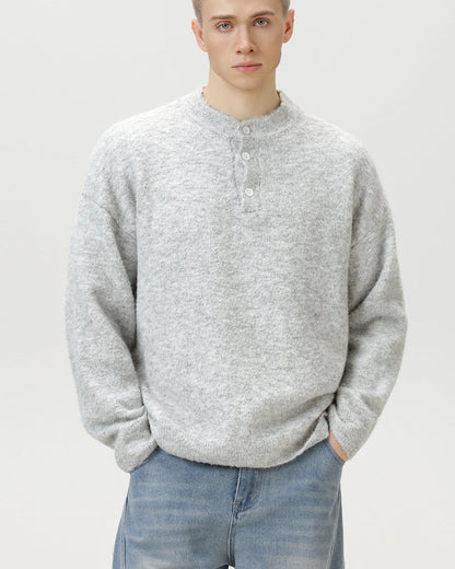 Heritage Wool Blend Oversized Polo Sweater